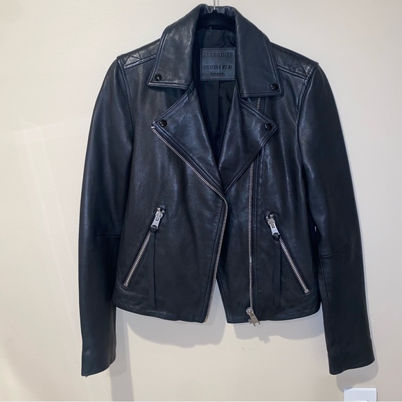 ALLSAINTS "Dalby" Leather Biker Jacket - Picture 3 of 7